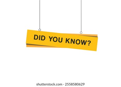 Did you know banner hanging style vector. flat template design.