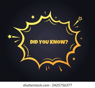 Did you know banner icon. Flat style. Vector illustration