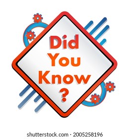 Did you know banner. Information or quiz badge. Web learning and video blog icon. Vector sticker template.