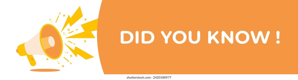 Did you know banner with megaphone. Attention speech bubble. Vector illustration.