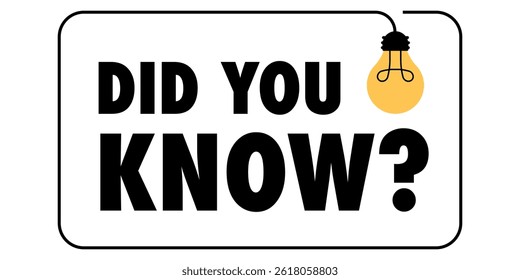 Did you know banner. did you now vector
