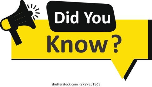 Did You Know Banner Set with Question Mark and Light Bulb Icons: Creative Fun Fact Labels for Educational Content, Blog Marketing, and Interesting Trivia Graphics