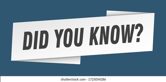 Did You Know Banner Template. Did You Know Ribbon Label Sign