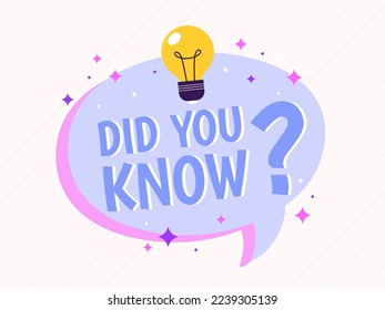Did you know banner template. Sales idea poster, question or quiz ad. Marketing digital design, attention notice with megaphone racy vector badge