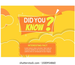 Did you know banner with yellow background