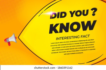 Did you know Banner with Yellow Colour