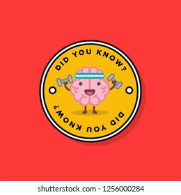 Did You Know with Brain Cartoon Vector Illustration