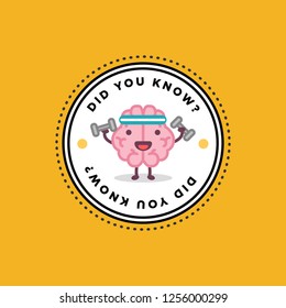 Did You Know with Brain Cartoon Vector Illustration