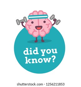 Did You Know with Brain Cartoon Vector Illustration