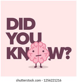Did You Know with Brain Cartoon Vector Illustration
