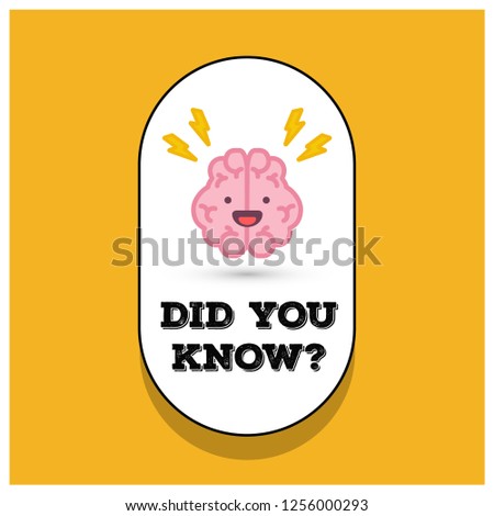 Did You Know with Brain Cartoon Vector Illustration