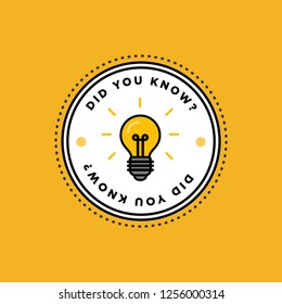 Did You Know with Bulb Icon Vector Illustration