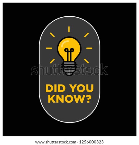 Did You Know with Bulb Icon Vector Illustration