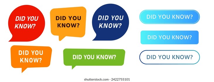 did you know button and speech bubble label sticker message question ask information