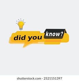 Wussten Sie schon, Colour Sticker. Werbebanner, Werbeelement Marketingankündigung. Vektorgrafik.
