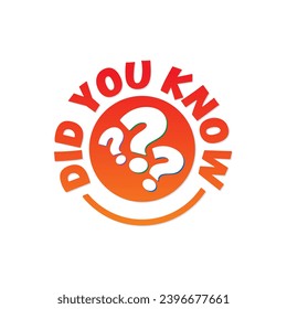 did you know concept around the circle. question mark did you know