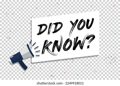 Did You Know Concept Template - Vector Illustration Isolated On Transparent Background