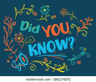 Did you know - drawn ornate decorative sign