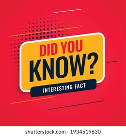 Did You Know Facts Background