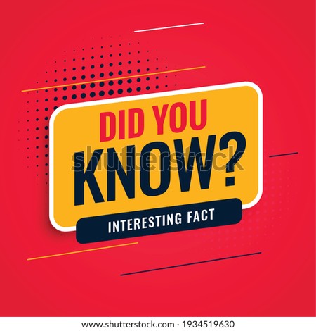 did you know facts background