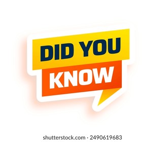 did you know facts template for social talk and discussion vector