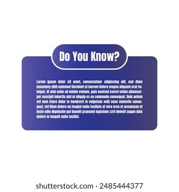 Did you know fun fact pop up answer design with copy space, Do you know education question  answer template, Have you heard yet brainstorm advice sign illustration design