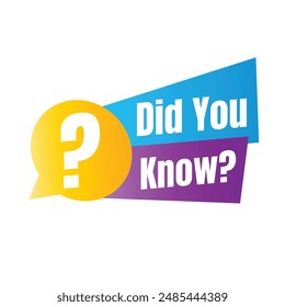 Did you know fun fact question icon illustration design, Have you heard yet sign illustration template, Do you know explanation and education sign