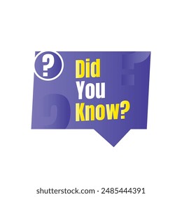 Did you know fun fact question icon illustration design, Have you heard yet sign illustration template, Do you know explanation and education sign