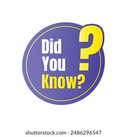 Did you know fun fact question icon illustration design, Have you heard yet sign illustration template, Do you know explanation and education sign