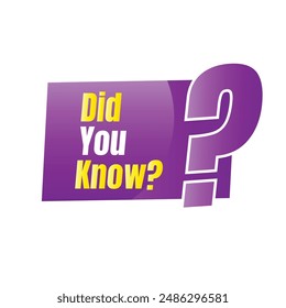 Did you know fun fact question icon illustration design, Have you heard yet sign illustration template, Do you know explanation and education sign