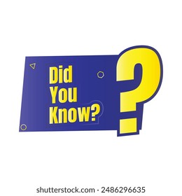 Did you know fun fact question icon illustration design, Have you heard yet sign illustration template, Do you know explanation and education sign