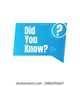 Did you know fun fact question icon illustration design, Have you heard yet sign illustration template, Do you know explanation and education sign