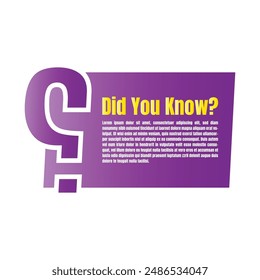 Did you know fun fact pop up answer design with copy space, Do you know education question  answer template, Have you heard yet brainstorm advice sign illustration design