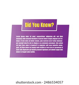 Did you know fun fact pop up answer design with copy space, Do you know education question  answer template, Have you heard yet brainstorm advice sign illustration design