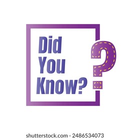 Did you know fun fact question icon illustration design, Have you heard yet sign illustration template, Do you know explanation and education sign