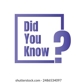 Did you know fun fact question icon illustration design, Have you heard yet sign illustration template, Do you know explanation and education sign