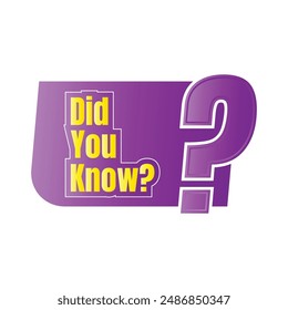 Did you know fun fact question icon illustration design, Have you heard yet sign illustration template, Do you know explanation and education sign