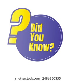 Did you know fun fact question icon illustration design, Have you heard yet sign illustration template, Do you know explanation and education sign