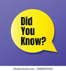 Did you know fun fact question icon illustration design, Have you heard yet sign illustration template, Do you know explanation and education sign