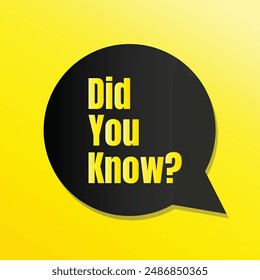 Did you know fun fact question icon illustration design, Have you heard yet sign illustration template, Do you know explanation and education sign