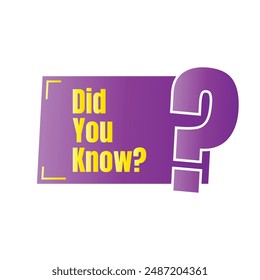 Did you know fun fact question icon illustration design, Have you heard yet sign illustration template, Do you know explanation and education sign