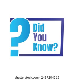 Did you know fun fact question icon illustration design, Have you heard yet sign illustration template, Do you know explanation and education sign