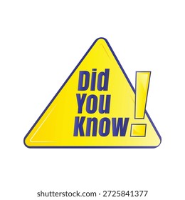 Did you know fun fact question icon illustration design, Have you heard yet sign illustration template, Do you know explanation and education sign
