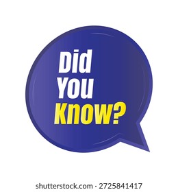 Wussten Sie Spaß Fakten Frage Symbol Illustration Design, Haben Sie gehört noch Zeichen Illustration Vorlage, Kennen Sie Erklärung und Bildung Zeichen