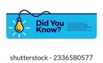 Did you know geometric message bubble with light vector image. template post icon for social media background, fun fact blank template fyi vector with lightbulb idea and cable symbol element