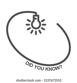 	
did you know with hanging bulb. flat stroke trendy modern minimal logo graphic. vector illustration