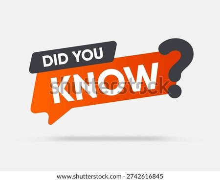 Did you know or hint, tip symbol icon badge. Banner with frame and bulb isolated on white background