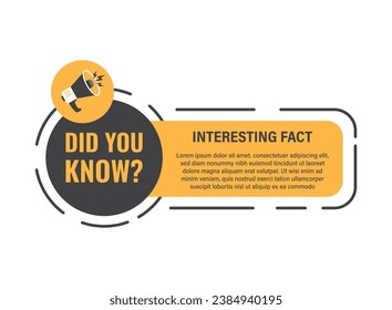 Did you know icon in flat style. Banner interesting facts vector illustration on white isolated background. Explanation sign business concept.