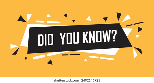 Did you know icon in flat style. Banner interesting facts vector illustration on white isolated background. Explanation sign business concept.