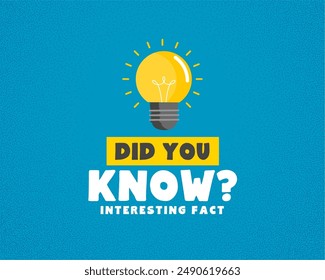 did you know idea concept template with light bulb design vector